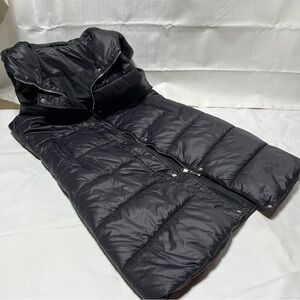 Women's Black Puffer long vest Jacket